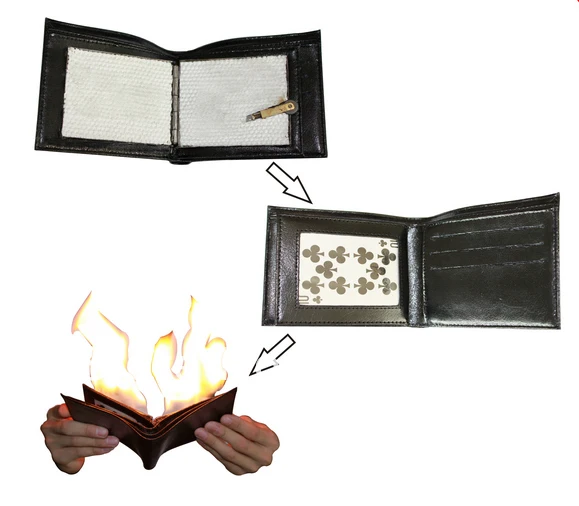 

Free Shipping Fire Wallet --Magic Trick, Fun Magic, Party Magic.