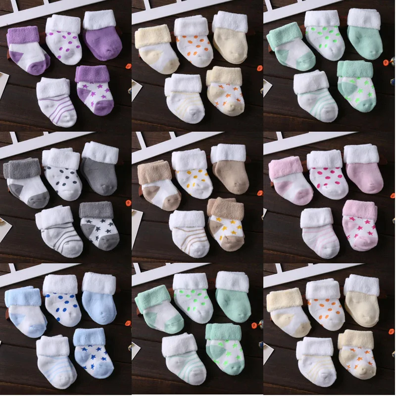 5 Pair-lot new cotton thick baby toddler socks autumn and winter warm baby foot sock