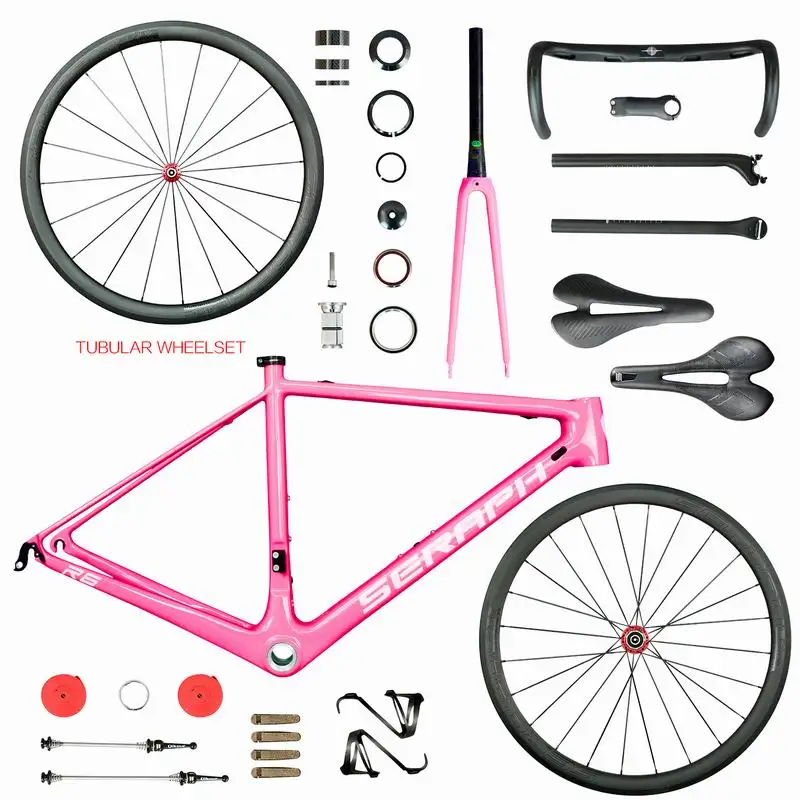 pink color tubular Велосипед карбоновая рама дизайн T1000 супер светильник карбоновая рама R6. Высокое качество колеса. Полный велосипед и карбоновая колесная пара - Цвет: pink color tubular