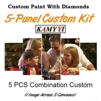 

Custom Photo! 5D DIY 5PCS Diamond Painting Cross Stitch Kits Diamond Embroidery Full Square Mosaic Crafts Home Decorate Gift GT
