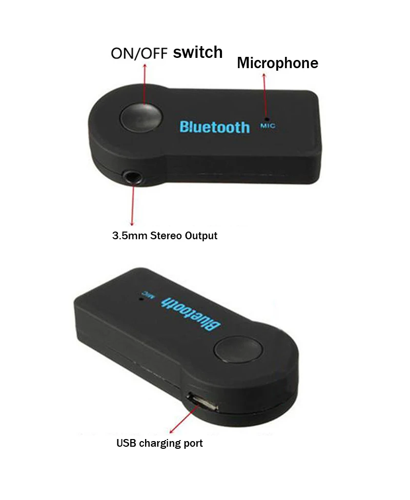 BGreen автомобильный Автомобильный Bluetooth до 3,5 мм Aux в аудио адаптер с микрофоном Поддержка Bluetooth громкой связи