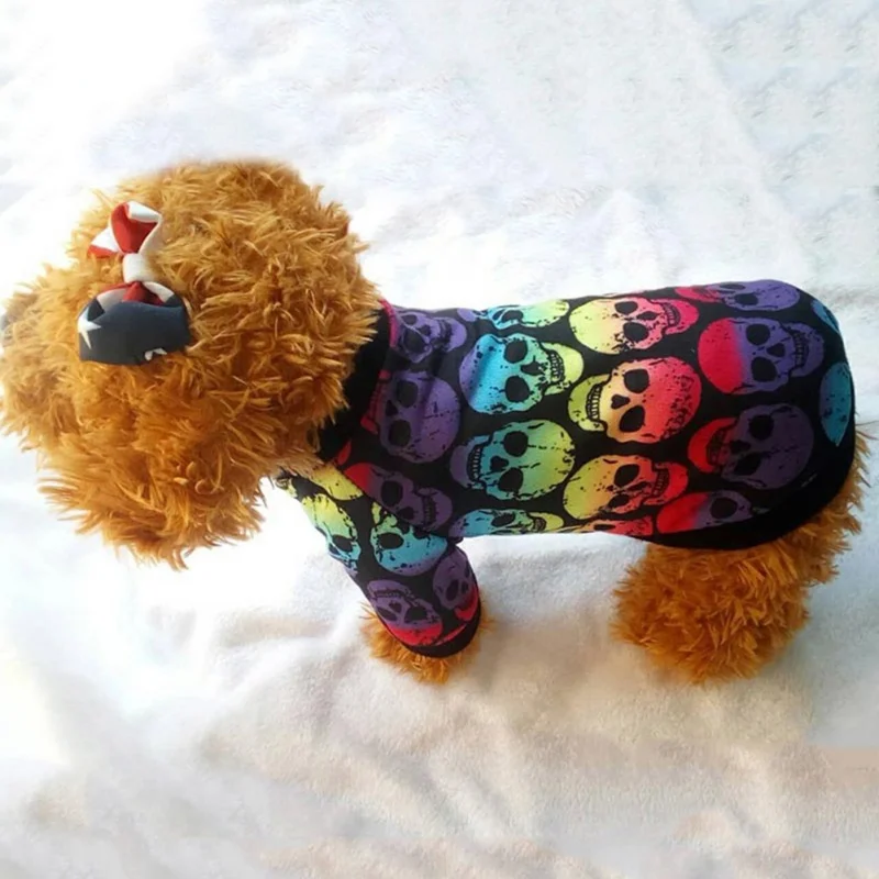 Skull Printed Coats Jackets Outerwear For Small Dogs Cats Pet Supplies