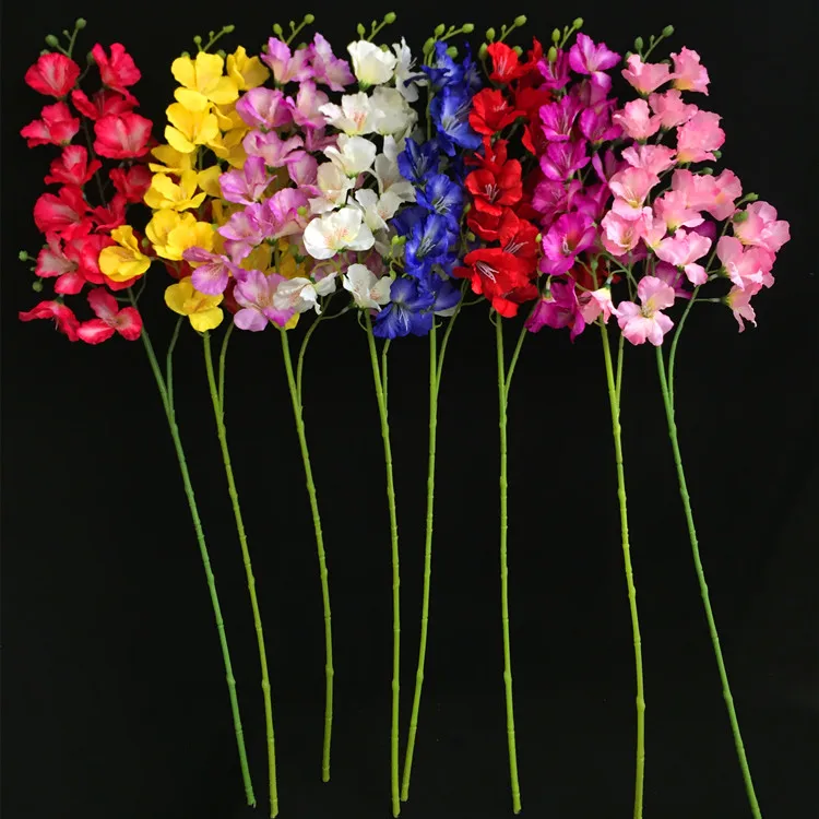 10 шт. искусственные цветы, орхидеи 20 голов/шт шелк Hollyhock поддельные Гибискус 27,5" для свадьбы дома