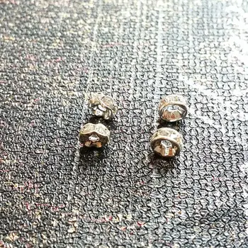 

5MM 200Pcs Clear Rainestone Crystal & Silver Plated Alloy Jewelry Spacer Beads Jewelry Findings