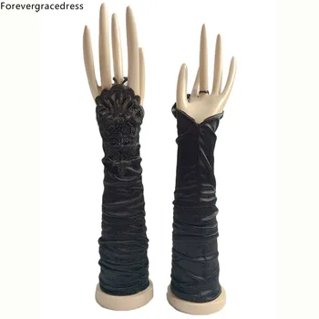 

Forevergracedress New Stunning Real Photo Black White Ivory Bridal Gloves Elbow Length Bride Cheap Wedding Accessories