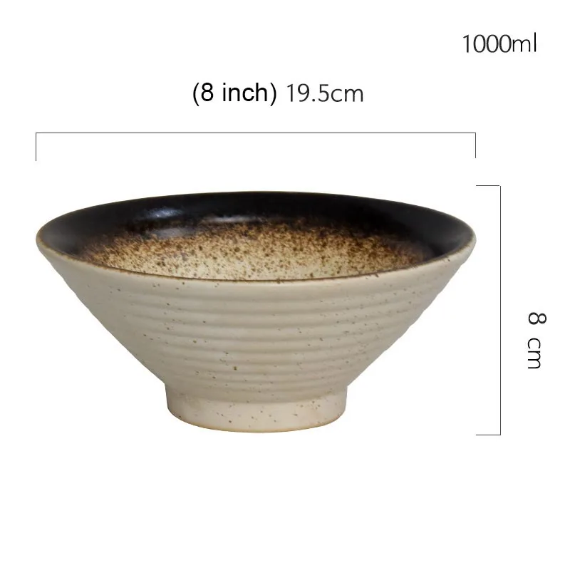 4,5/5,5/6,5/8/9 дюймов японский Керамика Bowl Ramen большая чаша говядина Лапша супа чашки, миски под рис салат контейнер Винтаж Кухня посуда - Цвет: P(8inch)