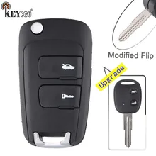 KEYECU para Chevrolet Epica Aleta Modificada Dobrar Shell Remoto Chave Caso Fob 2 Botão Com Lâmina Sem Cortes