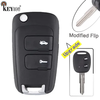 Keyforkess per Chevrolet Epica modificato Flip pieghevole chiave a distanza Shell Case Fob 2 pulsante con lama non tagliata