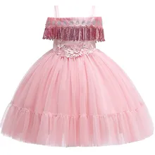 Детское платье принцессы для девочек на свадьбу, день рождения, элегантное платье-пачка с цветами для девочек, детские платья для выпускного вечера для девочек возрастом от 2 до 10 лет