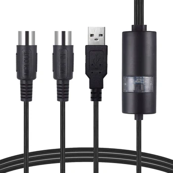 

USB IN-OUT MIDI Cable Converter USB to 2 MIDI Interface Adapter Wire For PC Music Keyboard Synth For Windows & Mac iOS Dada Line