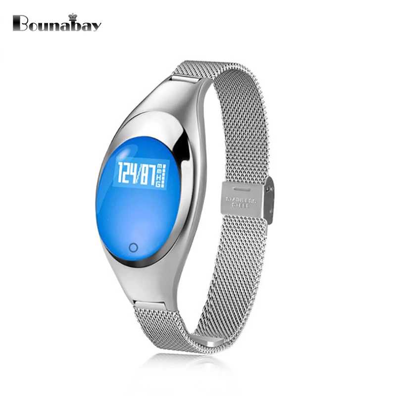 

BOUNABAY Heart Rate Monitor Bluetooth 4.0 Smart woman watch for apple android ios phone women Clock Touch women ladies Clocks