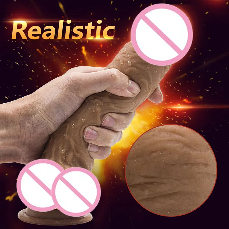 YUELV 22.55cm Soft Huge Dildo With Strong Suction Cup Lifelike Realistic Penis Big Dildo For Women Masturbate Sex Dick Toys