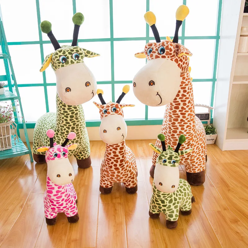 Прекрасный Большой 30 см-40 см Детские Жираф Плюшевые игрушки куклы Олень жираф плюшевые куклы и игрушки олень для детей рождественские