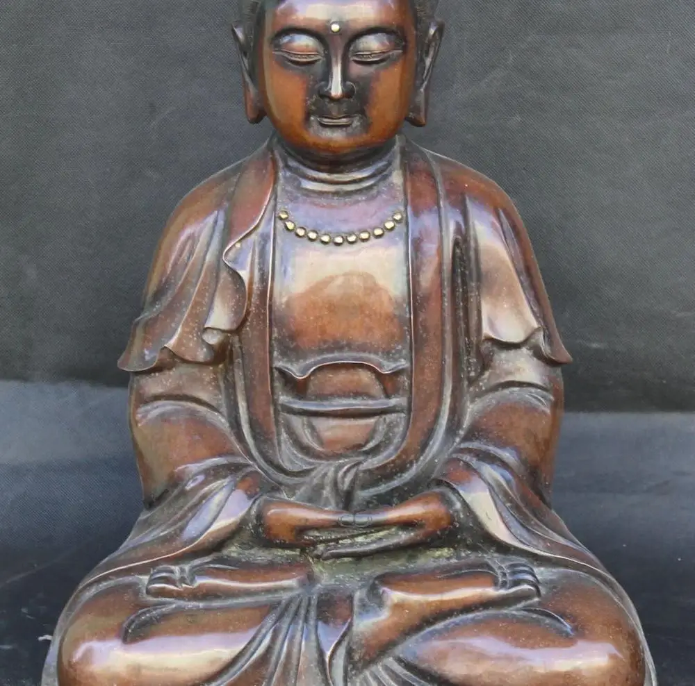 

19" Chinese Buddhism purple bronze Gold Chenrezig Kwan-yin GuanYin Buddha Statue