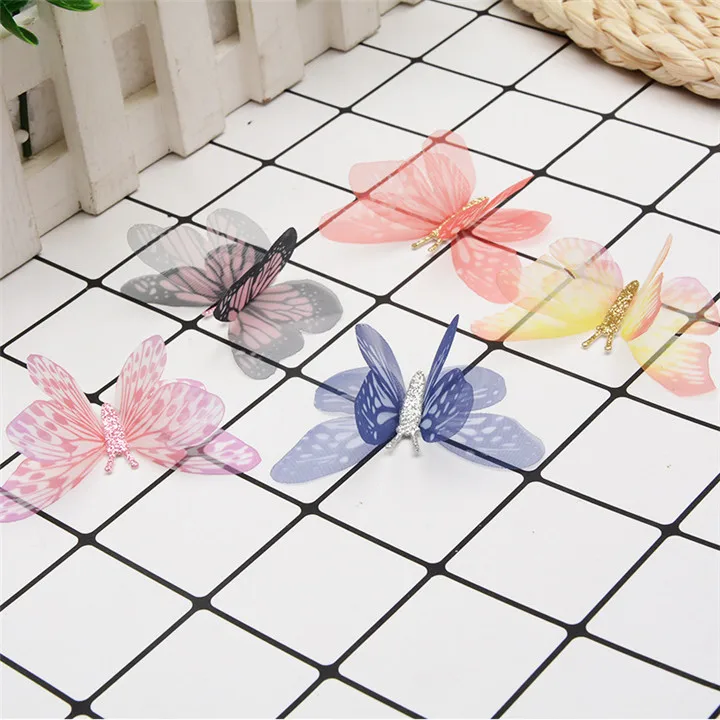 2 Double-Layer Tulle Colorful Butterfly For Diy Apparel Decoration Lace Sewing Fabric  Clothing Accessories Diy Craft Supplies 30