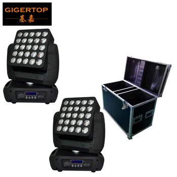 Prijzen 2in1 Road Case Pack 5x5 Led Moving Head Matrix Licht 25 Hoofd Individuele Controle Led Lamp DMX 512; auto run, Master Slave, geluid