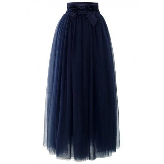 navy and white maxi skirt