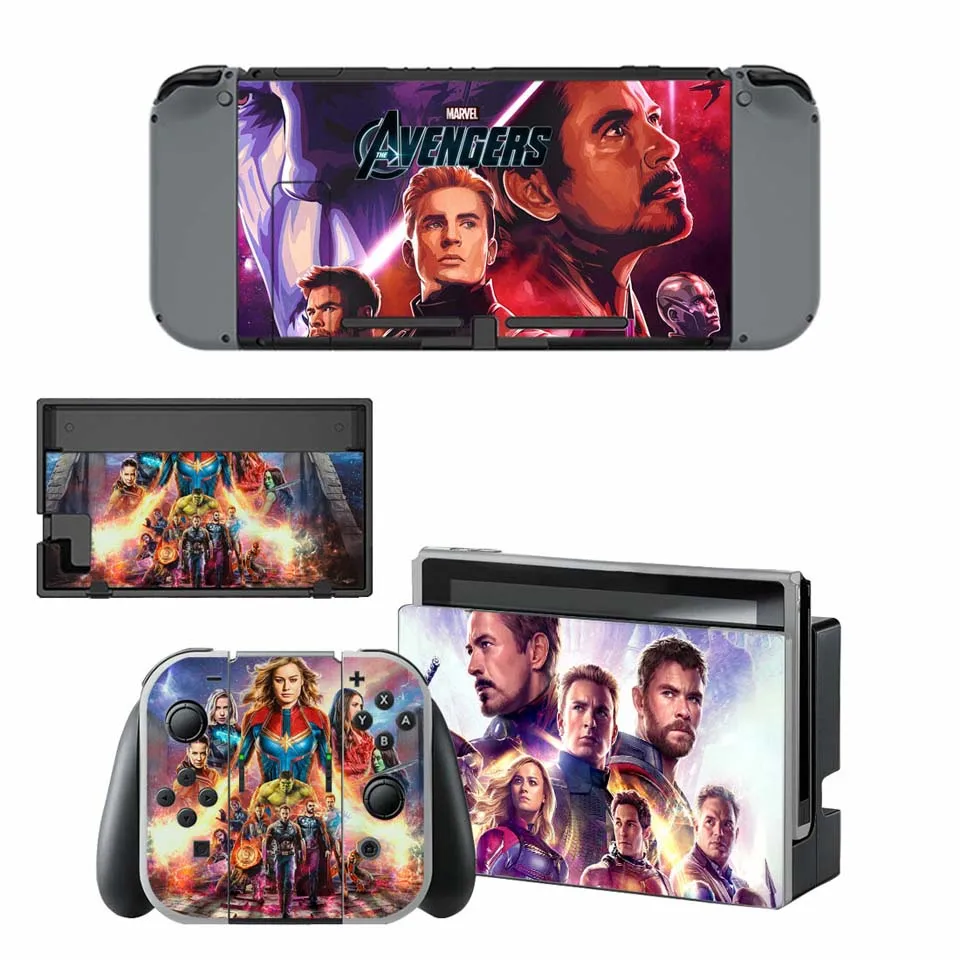 Дорожный переключатель Виниловая наклейка для nintendo Switch консоль и контроллер Набор для кожи-Marvel's The Avengers