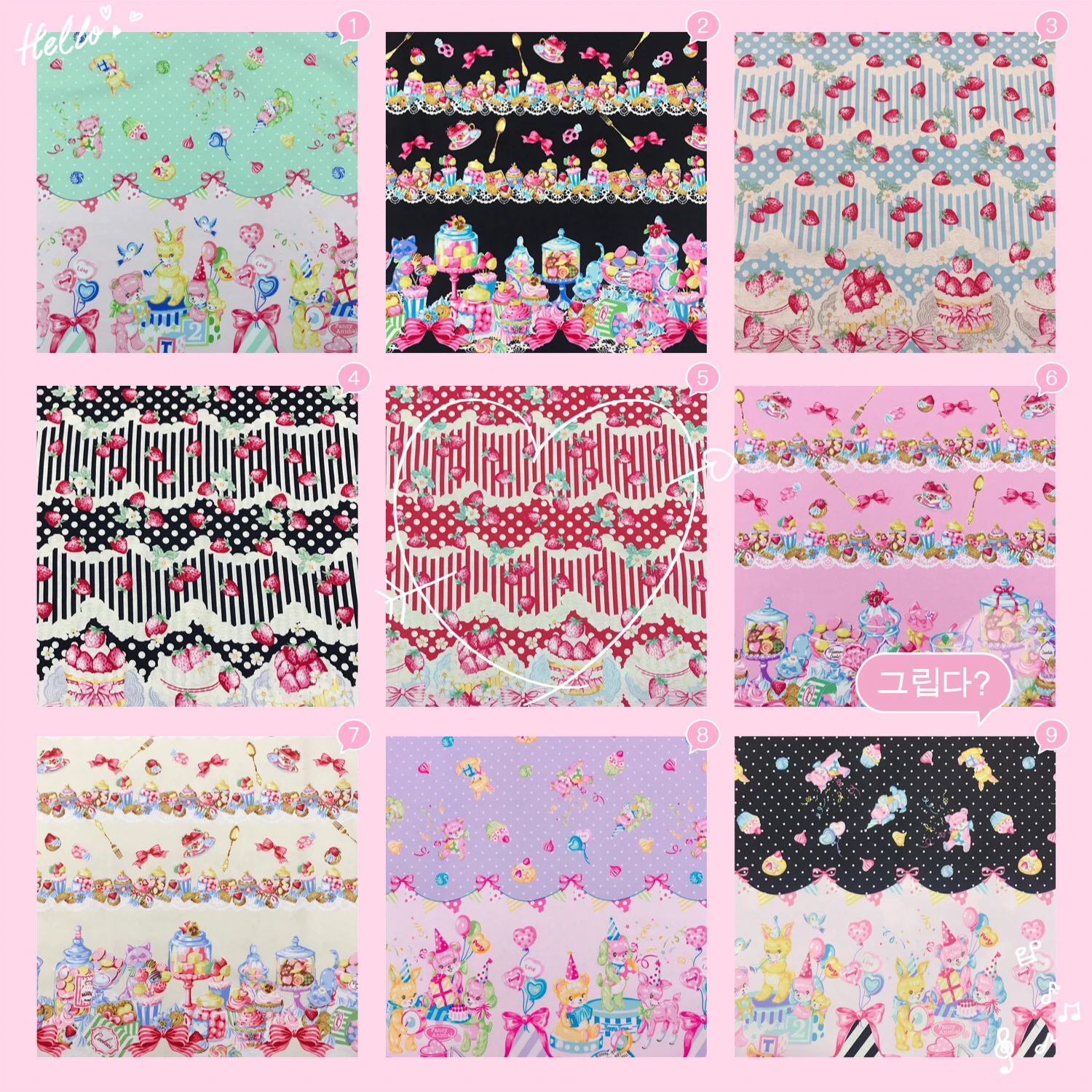

2019 Bazin Riche Getzner Cute Hand-made Patchwork Positioning Printing Head Imported From Japan Koka Pure Cotton Lolita Fabric