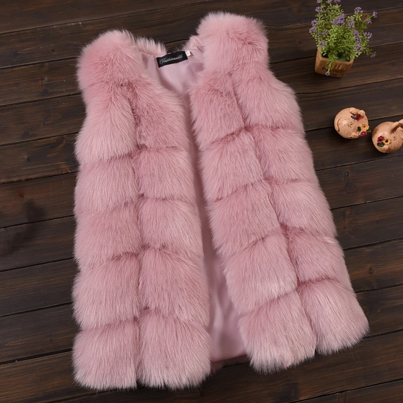 

Sunshine & Rainy Elegant Fox Fur Girls Vest Thick Warm Waistcoat Baby Girls Faux Fur Jackets Coats Winter Kids Outerwear 2-12Y