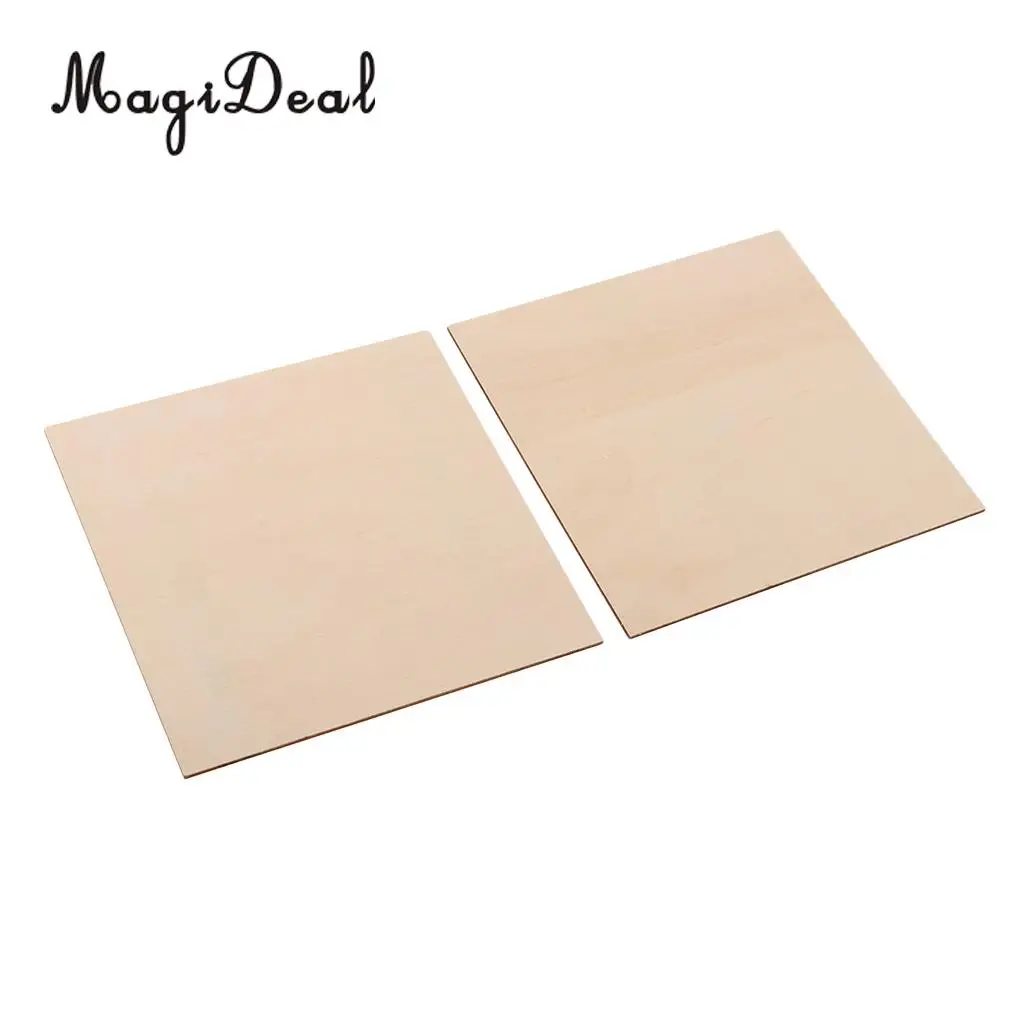 3 Sizes Square / Rectangle MDF Unfinished Wood Pieces Blank Plaque for DIY Woodwork Craft Pyrography Scrapbooking Building Model