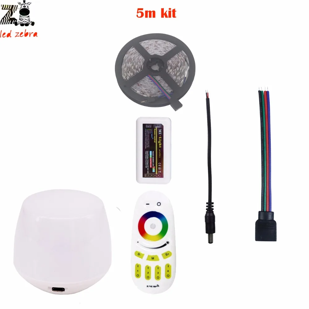 Выделите 5/10/15/20 М 5050 SMD rgb светодиодные полосы света dc12v + Mi. light 2 4 г led контроллер
