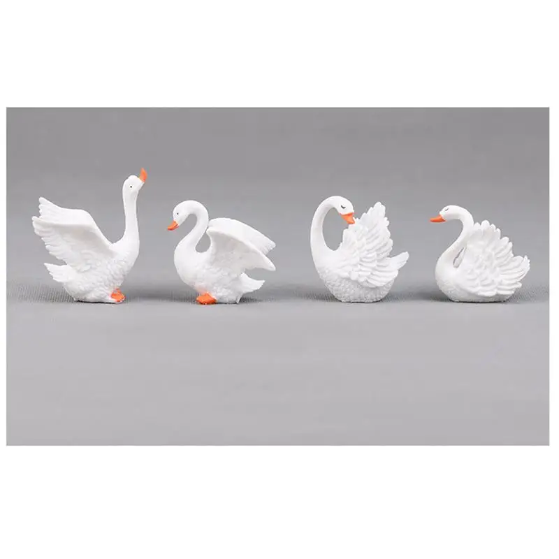 2pc DIY Resin Decorative Mini Beautiful Swan Fairy Garden Decor Dollhouse Accessory Home Decoration Craft Figurines Miniatures