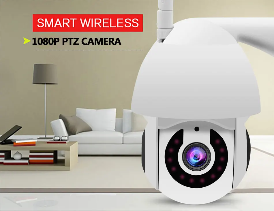 1080P скоростная купольная наружная Wifi Беспроводная PTZ IP камера безопасности 2MP двухсторонняя аудио sd-карта IR Vision Видео домашняя V380