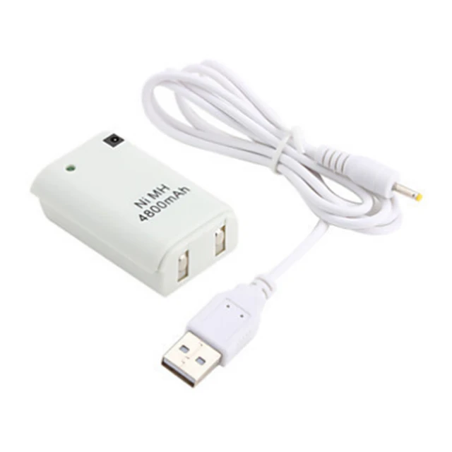 Best Price 4800mAh Bateria Pack+Charger Cable For Xbox 360 Wireless Game Controller White Rechargeable Battery Pack Replacement