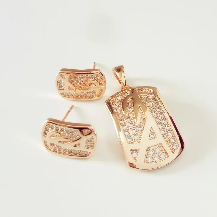 Новинка 2018 Модный Ювелирный Набор Женские Ювелирные наборы розовое золото 585