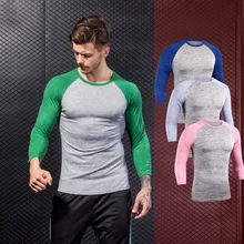 MA52 футболка для бега, мужская спортивная рубашка, сухая, для тренировок, тренажерного зала, фитнеса, Спортивная футболка, блочный цвет, для бодибилдинга, тренировочный топ