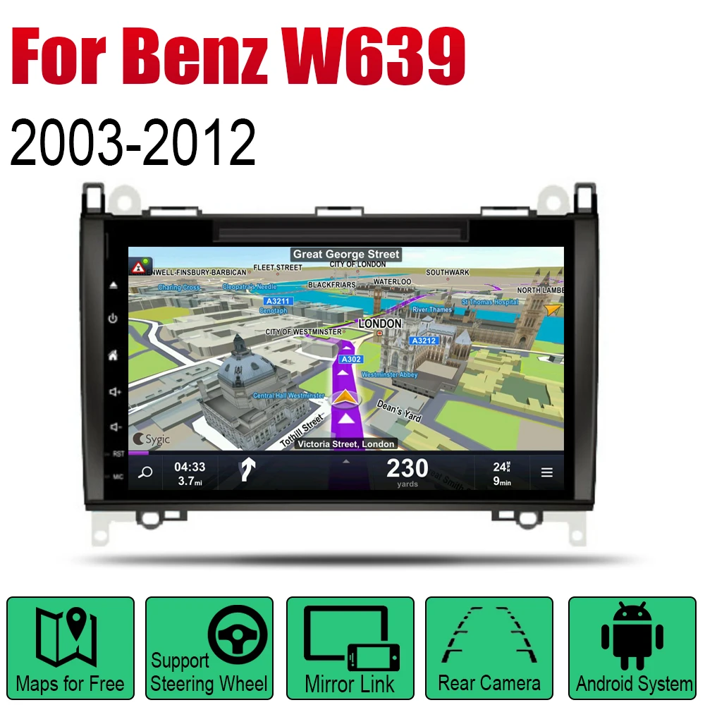 Android 2 Din Авто Радио DVD для Mercedes Benz W639 2003~ 2012 NTG автомобильный мультимедийный плеер gps навигационная система Радио стерео