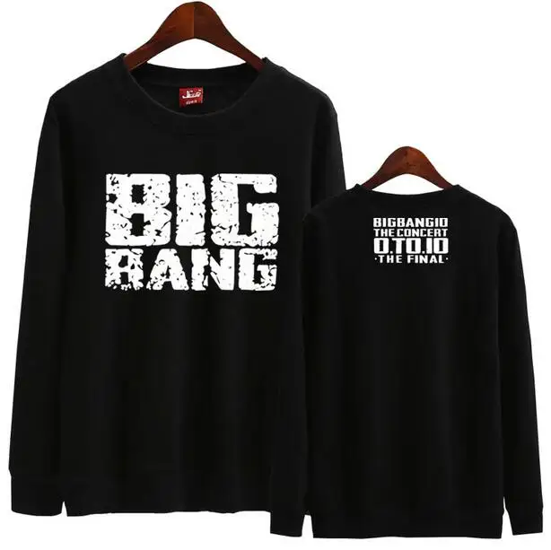 Новое поступление bigbang 10-летний концерт финальная надпись g-dragon тонкая толстовка