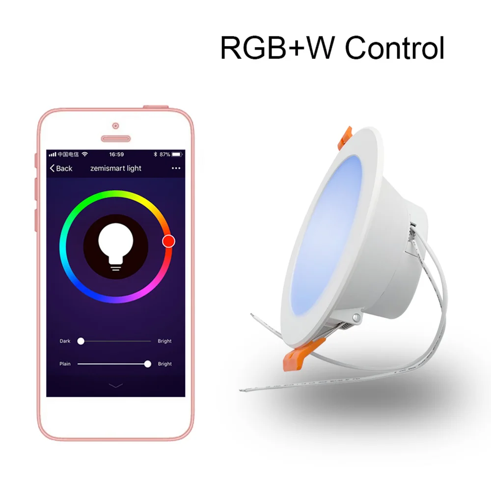 Controle de Voz Zemismart Polegada Wifi Rgbw Led Downlight 10w Alexa Ponto Eco Mostrar Google Assistente Casa Ifttt Automação Residencial 4 - Image 5