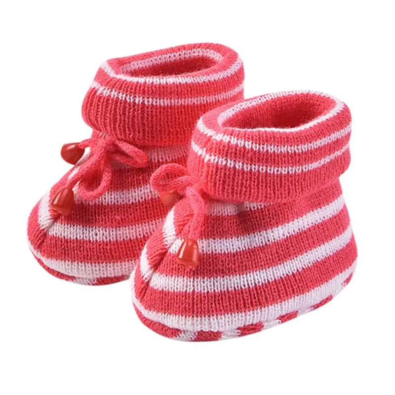 Носки для новорожденных, детские тапочки для первых шагов, обувь для маленьких девочек, мягкая обувь из чистой шерсти ручной работы - Цвет: F