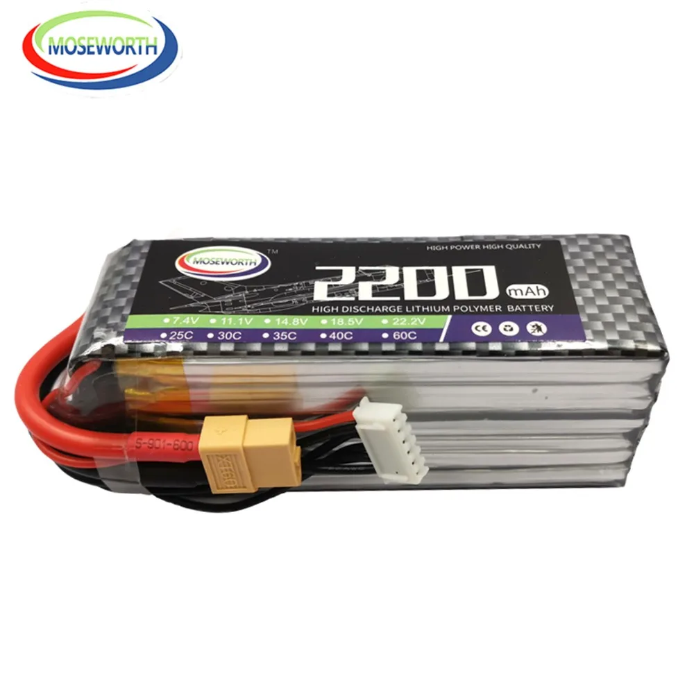 RC LiPo Battery 6S 22.2V 2200 2800 3300 3800 4200 5200 6000mAh 30C 40C 60C For RC Helicopter Aircraft Quadcopter Drone Batteries