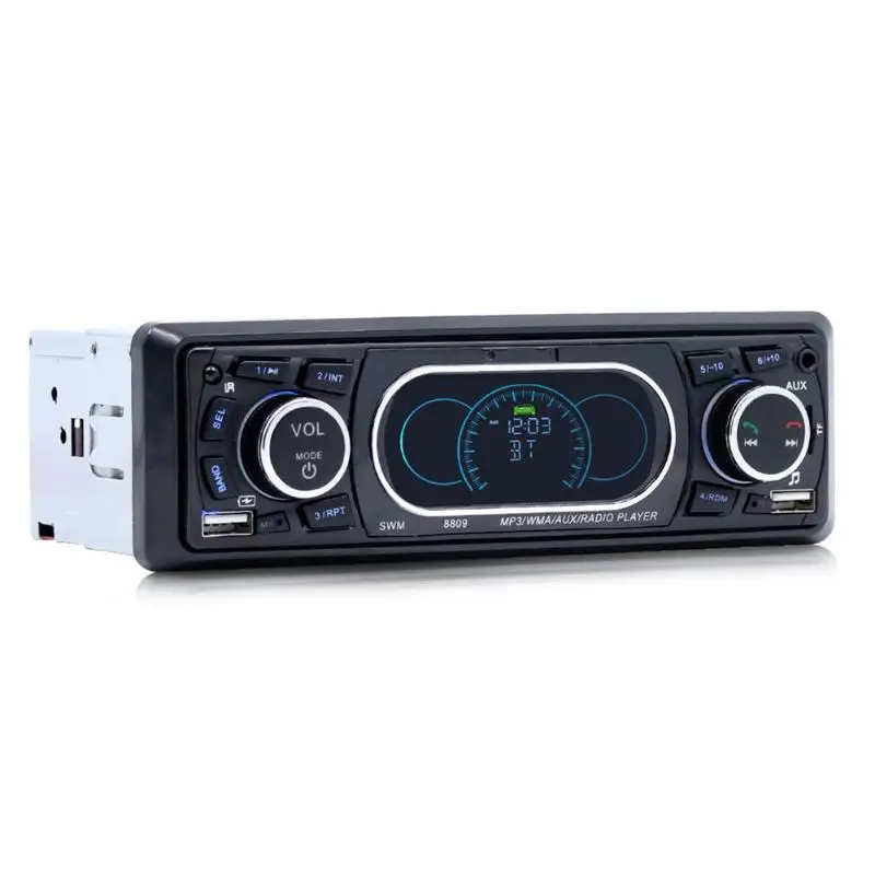 SWM 8809 1 Din автомобильный стерео MP3 плеер в-тире ЖК, Радио Bluetooth RCA AUX Dual USB u-диск 21-кнопочный дистанционное управление для автомобиля радио