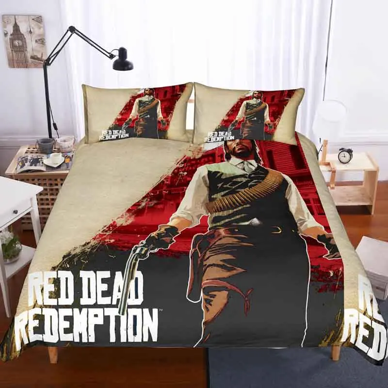 Red Dead: Redemp 3D комплект постельного белья Детская комната Декор пододеяльник наволочки ведущая Игра Red Dead: Redemp постельное белье - Цвет: 5
