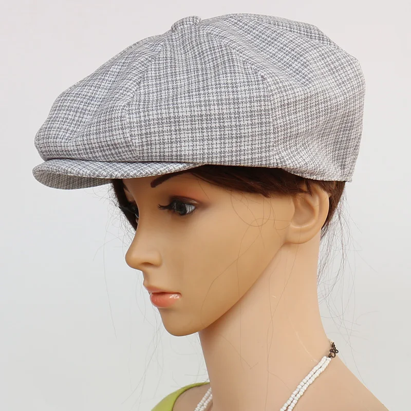 BooLawDee летние тонкие linen newsboy cap художник восьмиугольной hat мужские и женские разных цветов 56 58 60 см M631