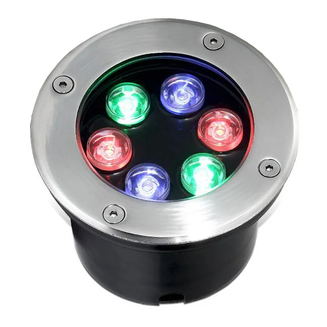 Luces subterráneas LED RGB para exteriores, lámpara enterrada para jardín, césped, impermeable