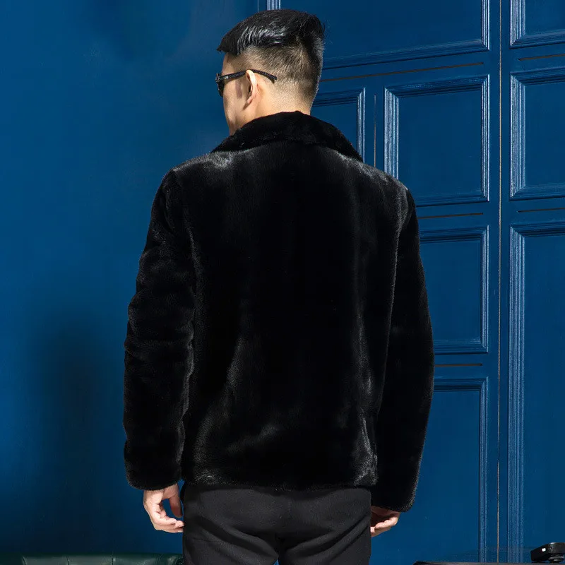 Casaco Masculino мужские зимние осенние пальто из искусственного меха повседневные меховые пальто из искусственной норки для мужчин верхняя одежда из искусственного меха HN216