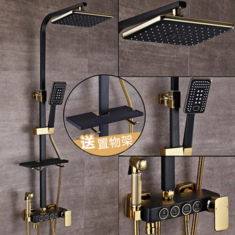 

shower suit directly Household all-copper shower bathroom cold and hot mixer faucet suit bathroom faucet big