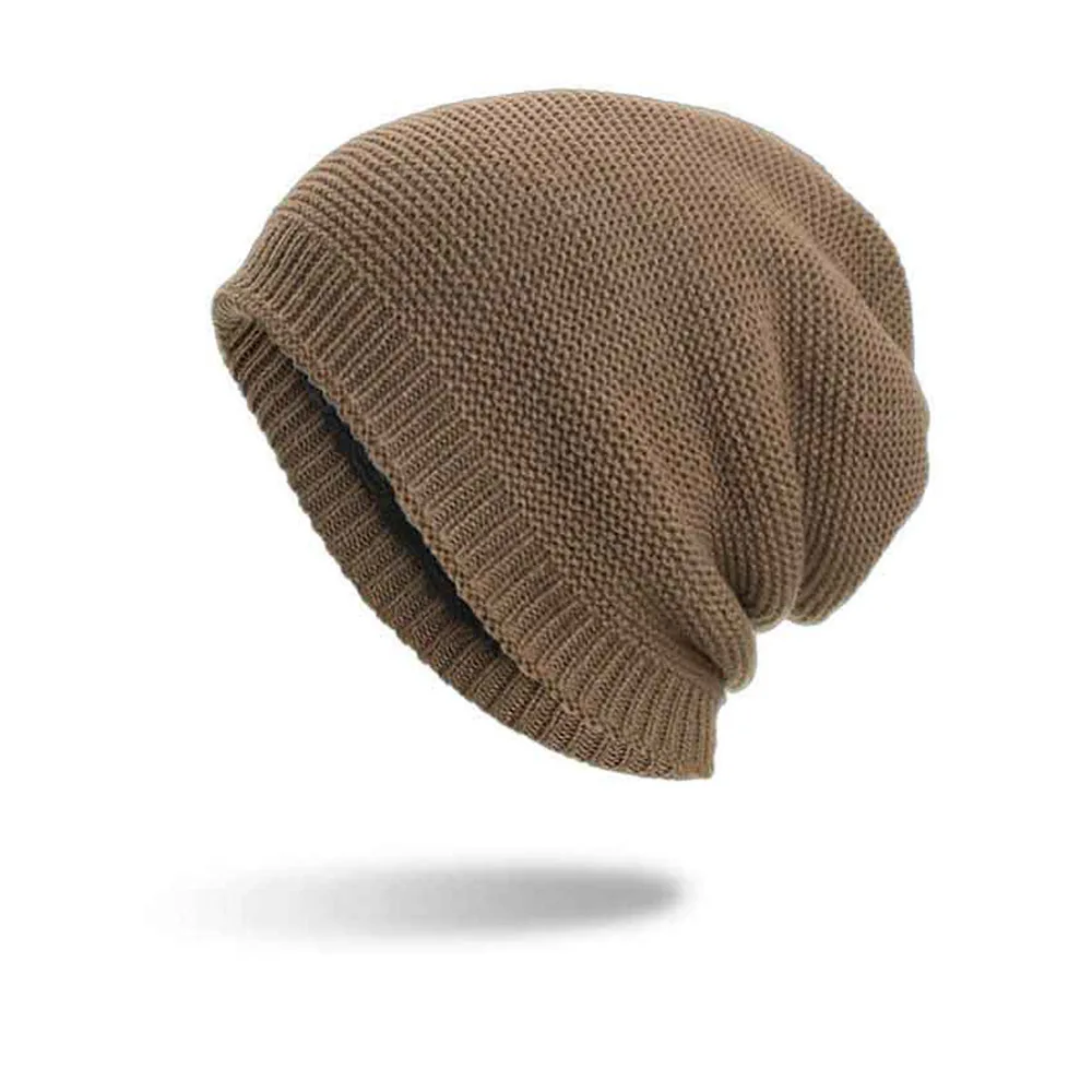 

HanXi New Winter Velvet Hat Men Warm Knitted Beanie for Women Fashion Ski Caps