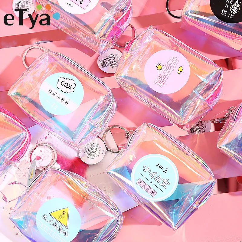 

eTya Transparent Coin Purses Women Wallets Small Cute Card Holder Key Money Mini Bag for Girls Ladies Purse Fashion Change Pouch