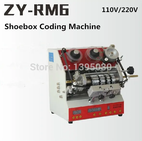 1 шт. ZY-RM6 полуавтоматическая обувной коробке кодирования машина педали код принтера товара Письмо Пресс карты Embosser принтера