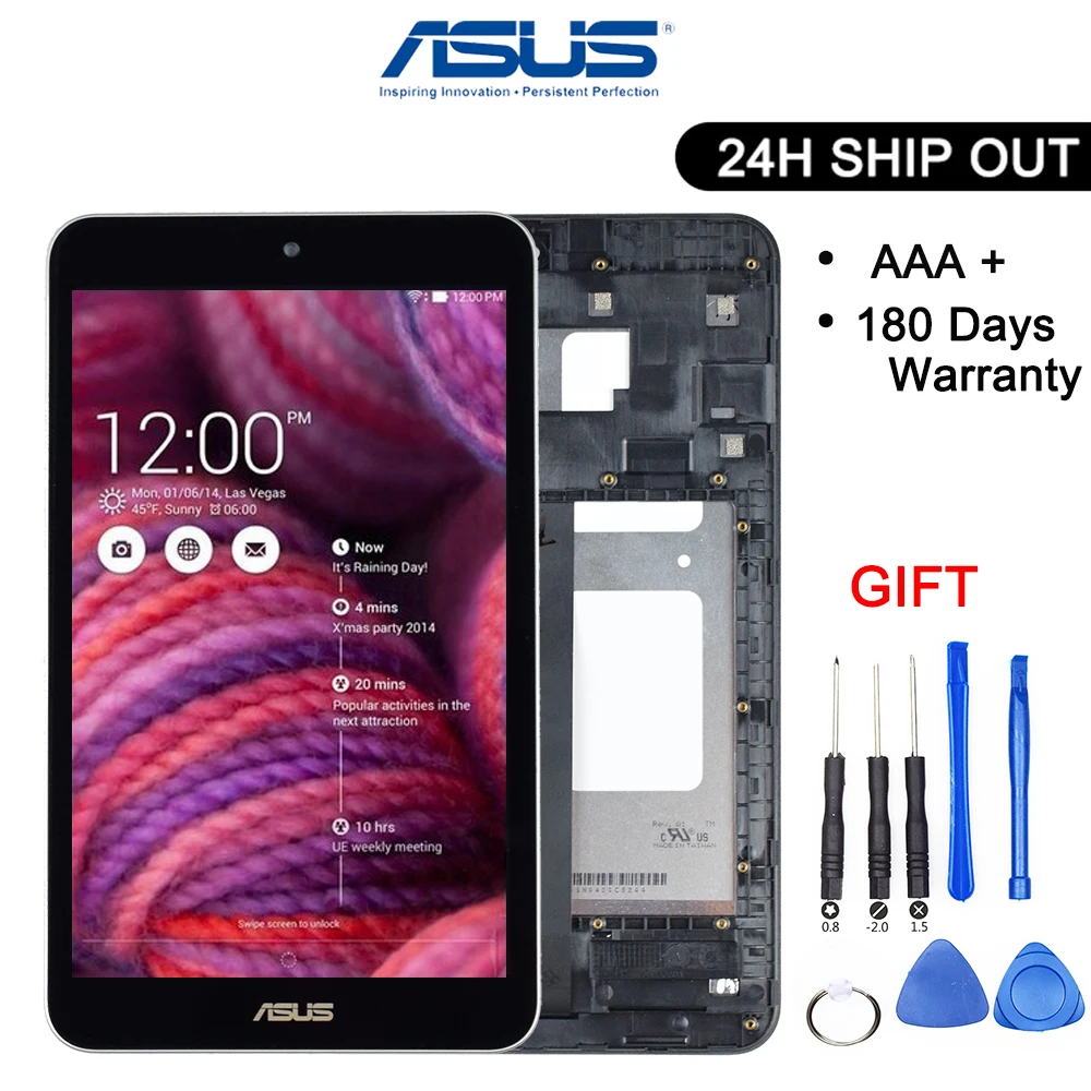 

Original 8 inch For Asus Memo Pad 8 ME181 ME181C K011 LCD Display Digitizer Touch Screen Panel Assembly With Frame Black/White