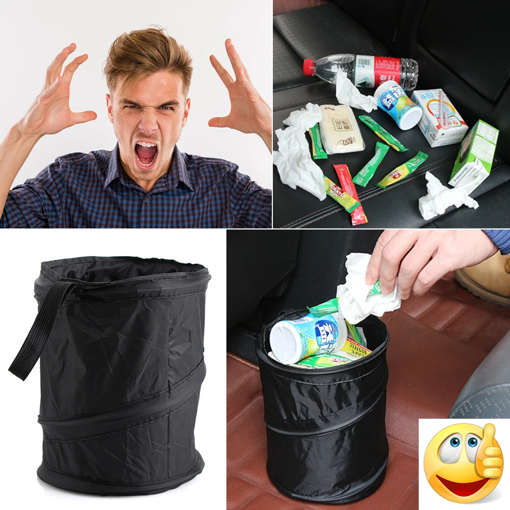 RIMIDI автомобиль может упаковать мешок водонепроницаемый автомобильный мешок для мусора для небольшого герметичности Автомобильная сумка-холодильник-Автомобильный мусорный пакет с боковым карманом(черный
