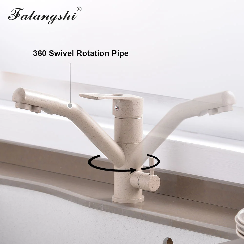  Kitchen Faucet Filter Water Swivel Drinking Faucet Dual Spout Purifier Kitchen Faucets Vessel Sink  - 33015101421