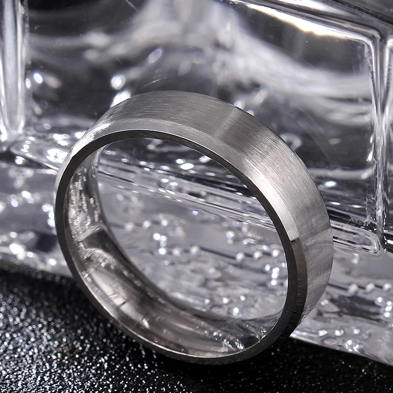 6 мм тускло Полированное серебряное титановое кольцо для мужчин и женщин