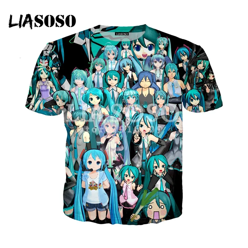 

LIASOSO NEW Anime Vocaloid Hatsune Miku Rin Animation Cute 3D Print T shirt/Hoodie/Sweatshirt Hipster Cosplay Unisex tshirt X256